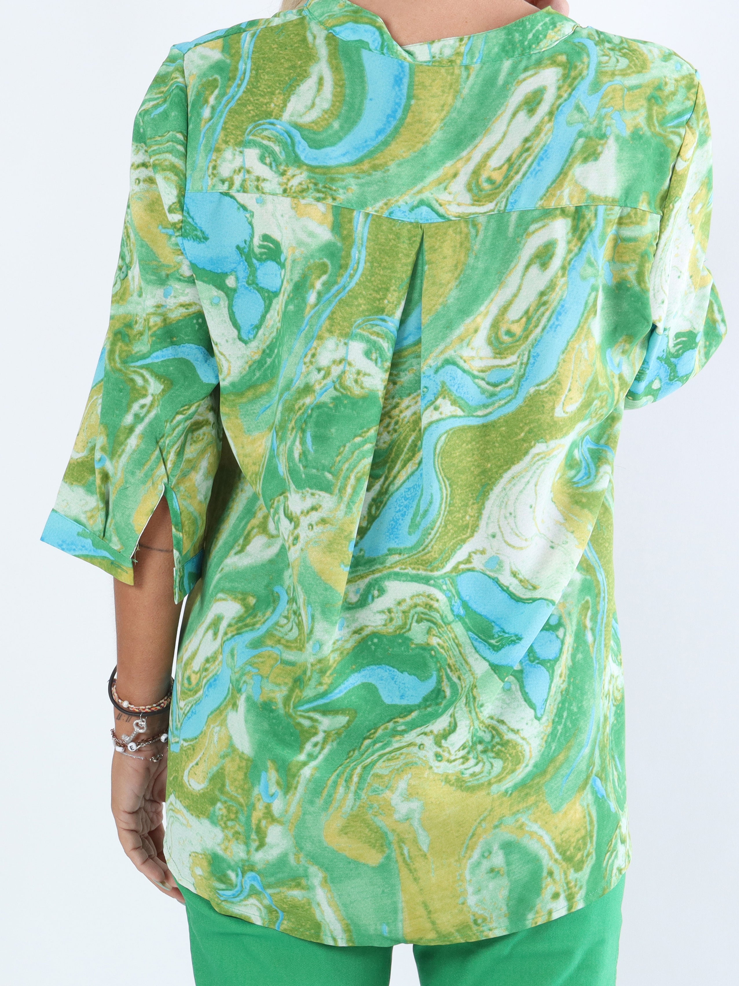 Elvi - Skjorta i coolt mönster med 3/4-ärmar